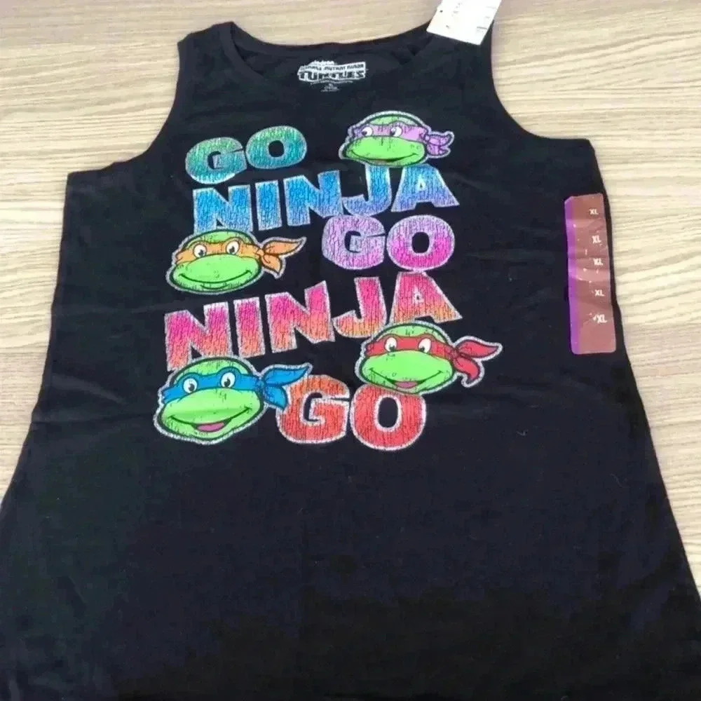 🆕Go Ninja Go Turtles Girl Tank Top Black XL🆕